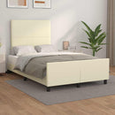 sengeramme med sengegavl 120x200 cm kunstlæder cremefarvet