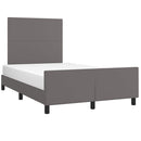 sengeramme med sengegavl 120x200 cm kunstlæder grå