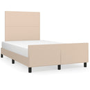 sengeramme med sengegavl 120x200 cm kunstlæder cappuccinofarvet