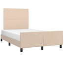 sengeramme med sengegavl 120x200 cm kunstlæder cappuccinofarvet