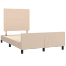 sengeramme med sengegavl 120x200 cm kunstlæder cappuccinofarvet