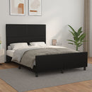 sengeramme med sengegavl 140x190 cm kunstlæder sort