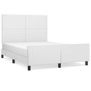 sengeramme med sengegavl 140x190 cm kunstlæder hvid
