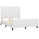 sengeramme med sengegavl 140x190 cm kunstlæder hvid