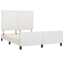 sengeramme med sengegavl 140x190 cm kunstlæder hvid
