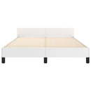 sengeramme med sengegavl 140x190 cm kunstlæder hvid