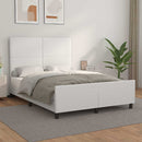 sengeramme med sengegavl 140x190 cm kunstlæder hvid