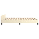 sengeramme med sengegavl 140x190 cm kunstlæder cremefarvet