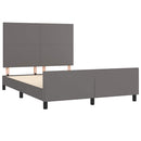 sengeramme med sengegavl 140x190 cm kunstlæder grå