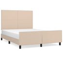 sengeramme med sengegavl 140x190 cm kunstlæder cappuccinofarvet