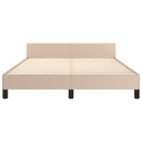 sengeramme med sengegavl 140x190 cm kunstlæder cappuccinofarvet
