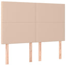 sengeramme med sengegavl 140x190 cm kunstlæder cappuccinofarvet