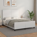 sengeramme med sengegavl 140x200 cm kunstlæder hvid