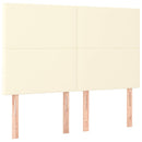 sengeramme med sengegavl 140x200 cm kunstlæder cremefarvet