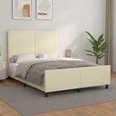 sengeramme med sengegavl 140x200 cm kunstlæder cremefarvet