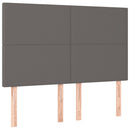 sengeramme med sengegavl 140x200 cm kunstlæder grå