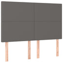 sengeramme med sengegavl 140x200 cm kunstlæder grå