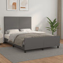sengeramme med sengegavl 140x200 cm kunstlæder grå