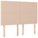sengeramme med sengegavl 140x200 cm kunstlæder cappuccinofarvet