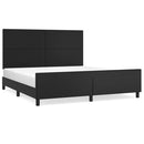 sengeramme med sengegavl 160x200 cm kunstlæder sort