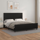 sengeramme med sengegavl 160x200 cm kunstlæder sort