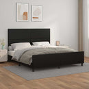 sengeramme med sengegavl 160x200 cm kunstlæder sort