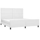 sengeramme med sengegavl 160x200 cm kunstlæder hvid