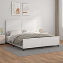 sengeramme med sengegavl 160x200 cm kunstlæder hvid