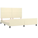 sengeramme med sengegavl 160x200 cm kunstlæder cremefarvet