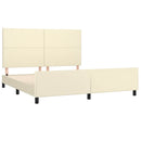 sengeramme med sengegavl 160x200 cm kunstlæder cremefarvet