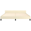 sengeramme med sengegavl 160x200 cm kunstlæder cremefarvet