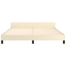 sengeramme med sengegavl 160x200 cm kunstlæder cremefarvet