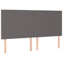 sengeramme med sengegavl 160x200 cm kunstlæder grå