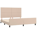 sengeramme med sengegavl 160x200 cm kunstlæder cappuccinofarvet