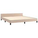 sengeramme med sengegavl 160x200 cm kunstlæder cappuccinofarvet