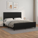 sengeramme med sengegavl 180x200 cm kunstlæder sort