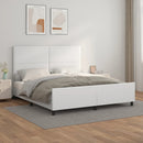 sengeramme med sengegavl 180x200 cm kunstlæder hvid