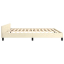 sengeramme med sengegavl 180x200 cm kunstlæder cremefarvet