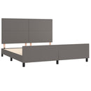 sengeramme med sengegavl 180x200 cm kunstlæder grå