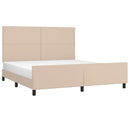 sengeramme med sengegavl 180x200 cm kunstlæder cappuccinofarvet