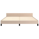sengeramme med sengegavl 180x200 cm kunstlæder cappuccinofarvet