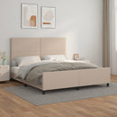 sengeramme med sengegavl 180x200 cm kunstlæder cappuccinofarvet