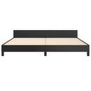 sengeramme med sengegavl 200x200 cm kunstlæder sort