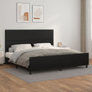 sengeramme med sengegavl 200x200 cm kunstlæder sort