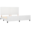sengeramme med sengegavl 200x200 cm kunstlæder hvid