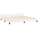 sengeramme med sengegavl 200x200 cm kunstlæder hvid