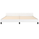 sengeramme med sengegavl 200x200 cm kunstlæder hvid