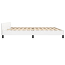 sengeramme med sengegavl 200x200 cm kunstlæder hvid