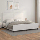 sengeramme med sengegavl 200x200 cm kunstlæder hvid
