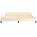 sengeramme med sengegavl 200x200 cm kunstlæder cremefarvet